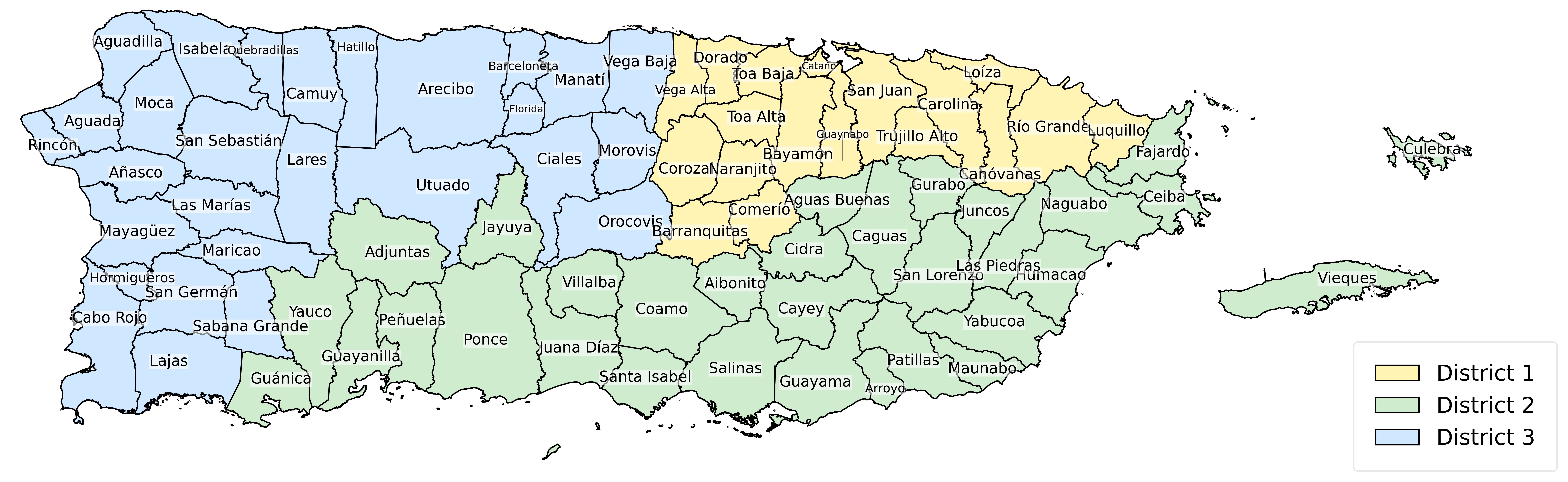 Mapa de Distritos del Concilio de Puerto Rico